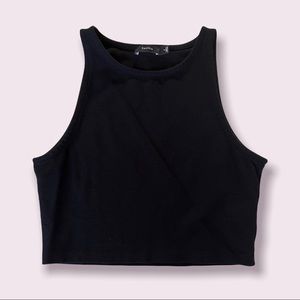 Talula Aritzia Black Crop High Neck Tank Top - Small
